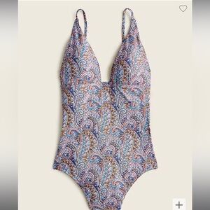 Plunge V-neck one-piece in Liberty® Tropical Prince paisley